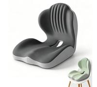 ZHENWO Ergonomic Memory Foam Seat Cushion, L Shaped Back & Seat Cushions with Lumbar Support, High Density Foam Pad for Office Chair, Car, Home and Wheelchair (Gray)