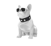 Zhenwo Haut-Parleur Bluetooth Intelligent Surdimensionné Bulldog Pleine De Chiens Haut-Parleurs Résistant À Écharde Hundekopf Portable,Blanc