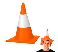 ZHER-LU Traffic Cone Costume Hat Orange Traffic Cone Hat Unisex Halloween Costume Accessoire