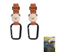 ZHERIKAH 2 Pcs Crochets Pour Attache Poussette Mousqueton Accroche, Crochet Universel, Crochet Multifonction pour Poussette, Convient aux Remorques, Déambulateurs, Remorques de Vélo