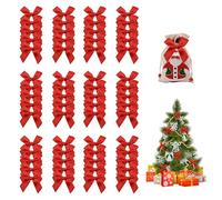 ZHERIKAH 60 Pièces Noeuds, Ruban pour Sapin de Noel, 7 * 7CM, Noeud Sapin de Noel, pour le Bricolage, la Décoration de Cartes de Vœux, la Décoration de Noël et la Saint-Valentin, Rouge