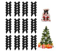 ZHERIKAH 60 Pièces Noeuds, Ruban pour Sapin de Noel, 7 * 7CM, Noeud Sapin de Noel, pour le Bricolage, la Décoration de Cartes de Vœux, la Décoration de Noël et la Saint-Valentin, Noir