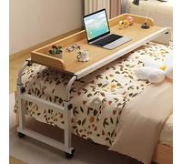 ZHFASDS Laptop Cart Over Bed Desk，Fully Adjustable Height and Length Desk Rolling Medical Bar Table for Home Office Hospital Standing Over Bed Table King Size(Color:Bois)
