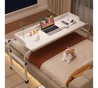 ZHFASDS Station de travail informatique, bureau de lit réglable en hauteur de 65 à 95 cm, table de lit mobile avec plateau à roulettes, table médicale à roulettes, table de lit King size (couleur