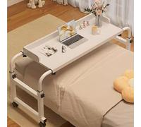 ZHFASDS Table De Lit A Roulette，Hauteur Et Largeur RéGlables Au-Dessus du Lit Table D'Ordinateur Table MéDicale Roulante De Bureau De Plateau De Nourriture(Color:Blanc)