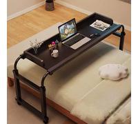 ZHFASDS Table De Lit CroiséE avec roulettes,Bureau RéGlable en Hauteur Et en Longueur Support pour Ordinateur Portableroulant Lit Table Table MéDicale Roulante Bureau sur Lit(Color:Noir)