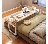 ZHFASDS Table De Lit Roulante RéGlable,Table De Lit Debout pour Poste De Travail Bureau RéGlable en Hauteur Et en Longueur D'Ordinateur Portable Bureau RéGlable(Color:Blanc)