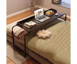 ZHFASDS Table De Lit sur Roulette，Hauteur Et Largeur RéGlables Au-Dessus du Lit De Nourriture Table MéDicale Roulante pour Poste De Travail RéGlable pour Ordinateur(Color:Noir)