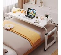 ZHFASDS Table De Lit sur Roulette,Table De Chevet RéGlable en Hauteur De Nourriture Table MéDicale Roulante pour Support pour Ordinateur Portableroulant Lit Table(Color:Blanc)