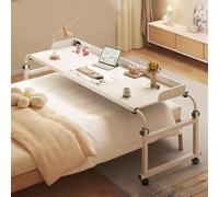 ZHFASDS Table de lit sur Roulette,Table De Lit Debout pour Poste De Travail Bureau Réglable en Hauteur et en Longueur Bureau sur Lit Médicale pour Bureau Lit Canapé Hôpital Le(Color:Blanc)