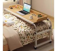 ZHFASDS Table de lit sur Roulette，Table d'ordinateur Bureau Réglable en Hauteur et en Longueur Table médicale Roulante de Bureau de Plateau de Nourriture Mobile Multifonctionnel Poste de(Color:Bois)