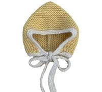 ZHGFXIN Bonnet d'hiver mignon en tricot coloré avec rabat d'oreille pour femme, élégant et chaud, bonnet d'hiver pour femme, Bord blanc jaune, Taille unique
