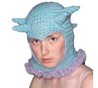 ZHGFXIN Chapeau tricoté en dentelle pour adolescents malicieux Halloween Corne Unique Cosplay Horn Chapeau de fête Chapeau Crochet Chapeaux pour hommes