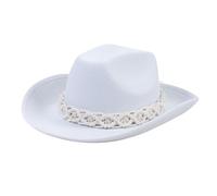 ZHGFXIN Fedoras Chapeau de cowboy classique pour voyage à large bord Western Garçon Homme Adultes Fedoras Chapeaux Femmes, blanc, Taille unique