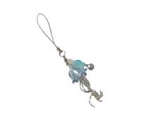 ZHGFXIN Jellyfish Sangle de téléphone avec pendentif élégant en acrylique - Parfait pour les amateurs de mer et les créateurs de tendances - Porte-clés méduse, bleu, taille unique