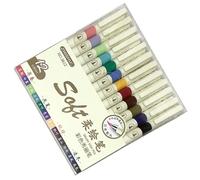 ZHGFXIN Lot de 6/12 stylos à croquis artistiques avec pointe pinceau souple, couleurs inspirées de la nuit, barils ergonomiques, stylo de calligraphie pour esquisser des tons sombres