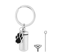 ZHGFXIN Porte-clés urne pour cendres de chien avec pendentif patte de chien en acier inoxydable