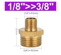 ZHGUIMING Brass Hex Reducer Pipe Fitting 1/8 1/4 3/8 1/2 3/4 1 Inch Thread Copper Adapter Equal Coupler Connector(01 to 03,50 Pcs)