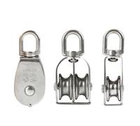 ZHGUIMING Poulie en acier inoxydable 304 M15-M100, poulie simple/double de levage, outils de levage, poulie à chaîne et câble métallique(M32,1PCS_SINGLE PULLEY)