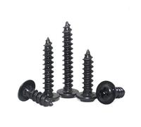 ZHGUIMING Vis taraudeuse Phillips M1.4 M2 .5 M3 M4 M5 M6, 20 à 100 pièces, tête ronde avec rondelle, vis autotaraudeuse plaquée noire(18mm,M3.5x50pcs)