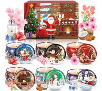 ZHHGOO Bougie Parfumée Ensemble Cadeau,6 Pièces Parfumée de Noël Bougies d'Aromathérapie en Cire De Soja Naturelle pour L'aromathérapie, Noël, Yoga, La Saint-Valentin et Cadeau de d'anniversaire