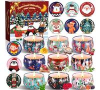 ZHHGOO Bougie Parfumée Ensemble Cadeau,9 Pièces Parfumée de Noël Bougies d'Aromathérapie en Cire De Soja Naturelle pour L'aromathérapie, Noël, Yoga, La Saint-Valentin et Cadeau de d'anniversaire