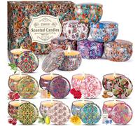 ZHHGOO Bougie Parfumée Kit,16 PCS Bougies Parfumée Cadeau Femme,Naturel Cire de Soja Bougie Decorative Bougie Aromathérapie pour Yoga,Fête des Mères, Cadeau Invité,Noël,Saint Valentin