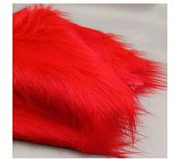 ZhHOME Couleur Unie Tissu en Fausse Fourrure à 10cm Poils Longs 170x50cm Doux pour Costume, Cosplay, Artisanat d'art, Photographie, Jouets(Color:Rouge)