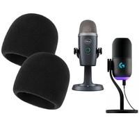 ZHHSUNY 2PCS Microphone Foam Cover Accessoires de Pare Brise, Compatible Logitech G Yeti GX RGB Dynamique Jeu Microphone Blue Yeti Replacement Mic Foam Cover
