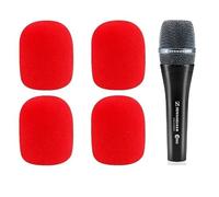 ZHHSUNY 4PCS E835 Microphone Foam Cover Accessoires de Pare Brise, Compatible pour Sennheiser E965 E835S E835 E935 E945 E845-S E845 Microphone Replacement Mic Foam Cover (Rouge)