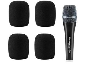 ZHHSUNY 4PCS E835 Microphone Foam Cover Accessoires de Pare Brise, Compatible pour Sennheiser E965 E835S E835 E935 E945 E845-S E845 Microphone Replacement Mic Foam Cover (Noir)