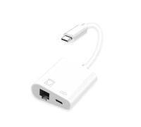 ZHHSUNY Adaptateur USB C vers Ethernet 2 en 1 avec charge, adaptateur USB C vers Ethernet 10/100 Mbps haute vitesse, pour nouvel i-Pad Pro i-Pad Air