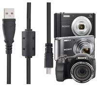 ZHHSUNY Câble USB de transfert de données et de chargement pour appareil photo numérique SLR 1,2 m, compatible avec appareil photo CyberShot DSC-H200, DSC-W370, W800, accédez à vos appareils photo