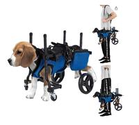 ZHHSUNY Chariot pour Chien Fauteuil Roulant pour Chien à 4 Roues,Assistant de Marche pour Chiens Handicapé pour L'exercice des Jambes,Chariot Chiens Handicapé avec Bandoulière (Bleu)