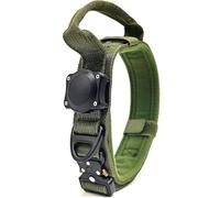 ZHHSUNY Collier Chien Air tag,avec Support Air tag,100% Etanche avec Support GPS Traceur Collier Tactique pour Chien,Réglable en Nylon Poignéeparticulièrement Durable (Vert, XL)