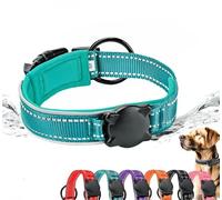 ZHHSUNY Collier de Chien Réfléchissant Air-tag avec Boîtier Résistant à l'eau pour Air-tag Chien GPS,Collier Chien Air Tag de Suivi GPS Doux et Respirant (Bleu, XL)