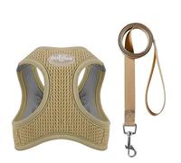 ZHHSUNY Ensemble Harnais pour Chat Anti évasion, Harnais Ajustable pour Chaton avec Bande Réfléchissante, Filet Respirant, Gilet de Sécurité Souple pour Chat (café, M)