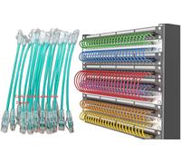 ZHHSUNY Lot de 24 Cat6a Cordon de Raccordement Cuivre pur Ultra-Mince, 550MHZ 10G 28 AWG Cordon de Raccordement Flexible Cat6, Câble Réseau pour Armoire Réseau de Répartiteur (Vert Clair, 3FT)