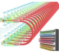 ZHHSUNY Lot de 24 Cat6a Cordon de Raccordement Cuivre pur Ultra-Mince, 550MHZ 10G 28 AWG Cordon de Raccordement Flexible Cat6, Câble Réseau pour Armoire Réseau de Répartiteur (Rouge, 10FT)