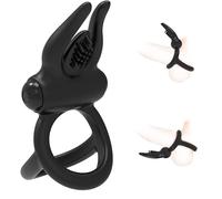 ZHHSUNY vibromasseur double vibrant de bague de pénis de coq avec oreille de lapin, anneau de coq mâle pour améliorer l'érection, Bullet vibromasseur sex toys