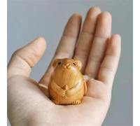 Zhhuoc Figurines d'animaux miniatures du zodiaque en bois - 3,3 x 3 x 4,1 cm - Figurines décoratives de souris pour étagère de bureau