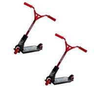 Zhhuoc Lot de 2 mini trottinettes rouges en plastique - Accessoires de photographie interactifs - Planches à doigts et vélos à doigts