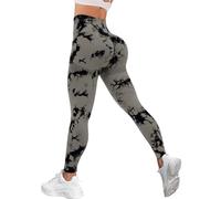 Zhiaek Legging de Sport Femme Taille Haute Anti Cellulite Push Up Pantalon Sport Yoga Long Slim Fit Fitness Pantacourt Opaque Collants pour Gym Jogging Course Exercice