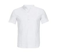 ZHIAN Chemises en Lin À Manches Courtes for Hommes, Boutonnées Et Rétractables, Coupe Classique, Décontractées, Légères, for L'été Et La Plage(White,S)