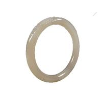 ZHIBO Bracelet jonc en jade naturel sculpté avec pivoine, Pierre