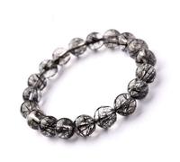 ZHIBO Brunette Crystal Bracelet en cristal noir pour homme et femme, Pierre