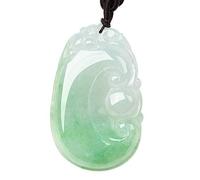 ZHIBO Collier avec pendentif en émeraude vert clair pour homme et femme, Pierre