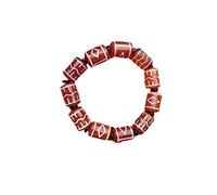 ZHIBO Dzi Bracelet de perles en agate rouge pour homme et femme, Pierre