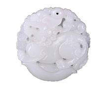 ZHIBO Pendentif PiXiu en jade naturel afghan pour homme et femme, Pierre