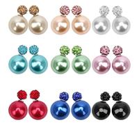 Zhichengbosi 9 paires de boucles d’oreilles clous Strass Argile polymère